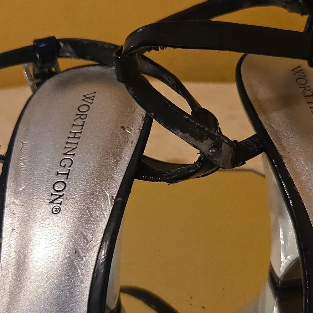 Worthington Black Strappy Heels - Picture 7 of 9